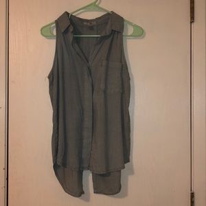 Light blue button down tank